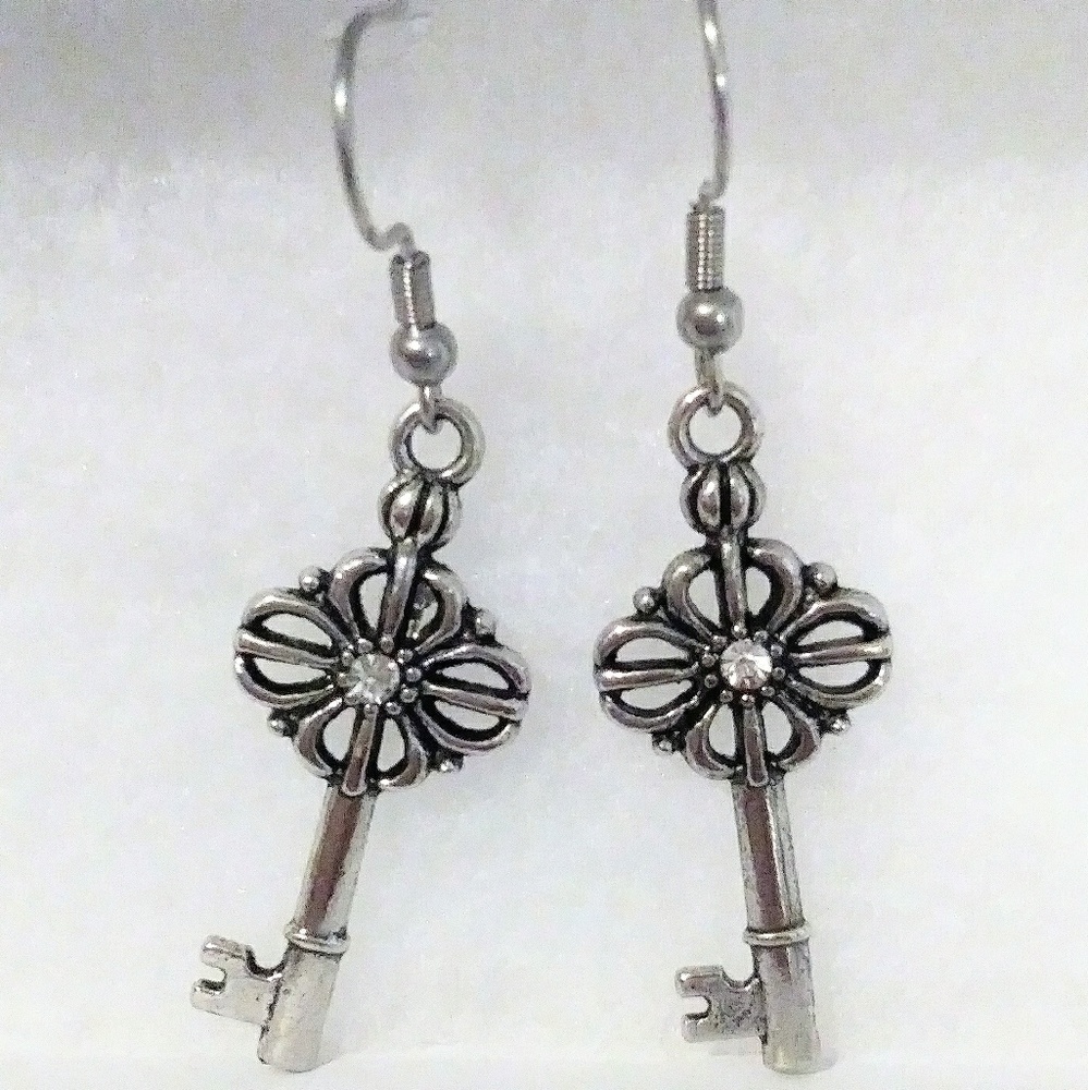 Handmade key earings